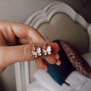 Pink Butterfly Earrings